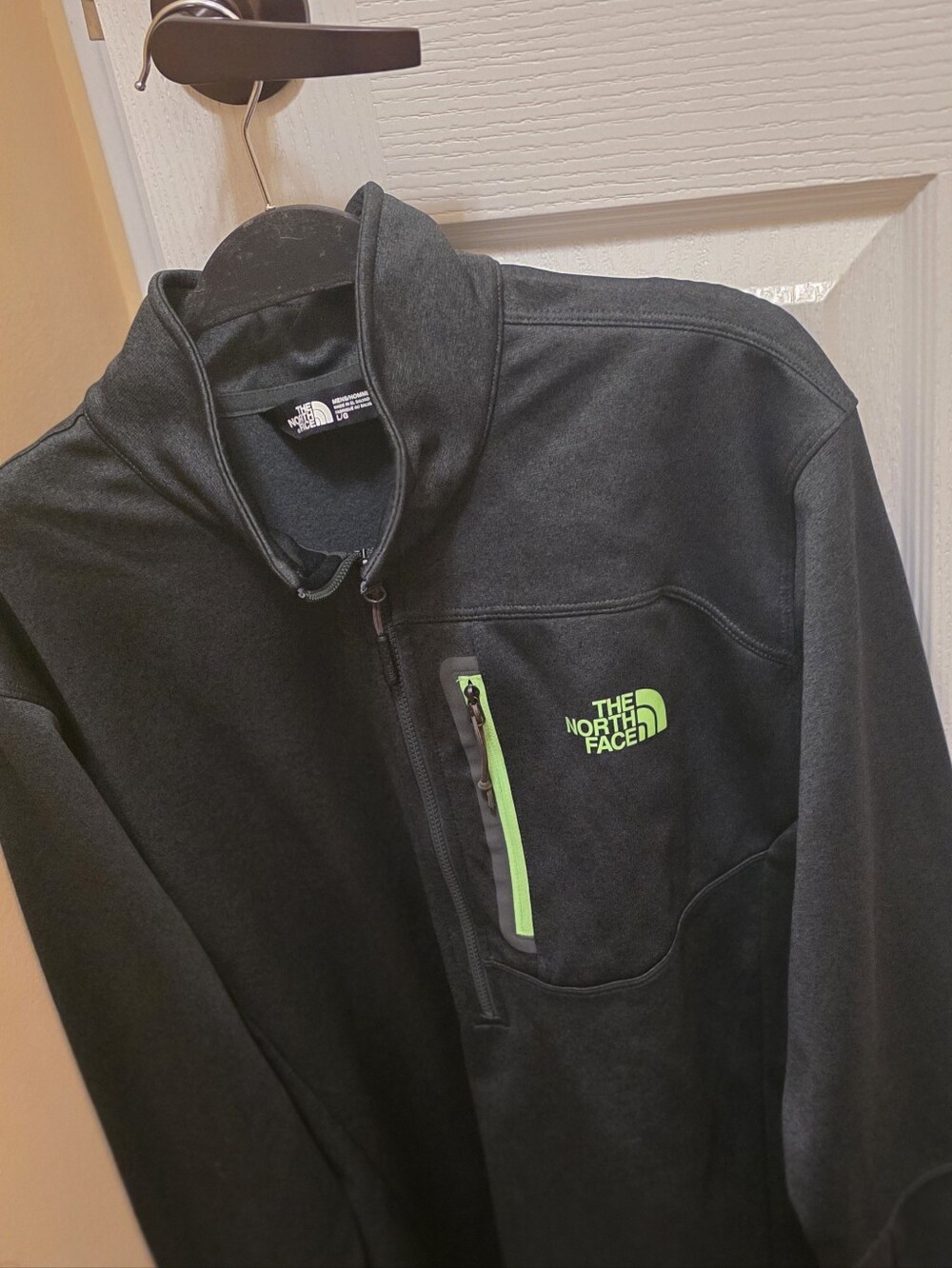 The North Face Black Fleece Jacket with Lime Accent